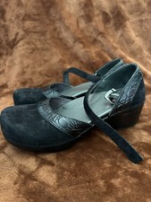 Dansko black leather clogs mary jane shoes mules comfort chunky UK 5 EU 38 Nurse