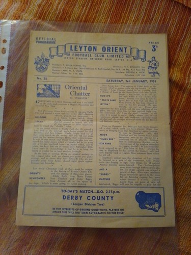 1958 1959 leyton - orient, v