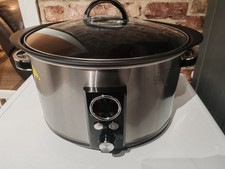 Black + Decker 6.5 Litre Digital Slow Cooker - Silver/Black