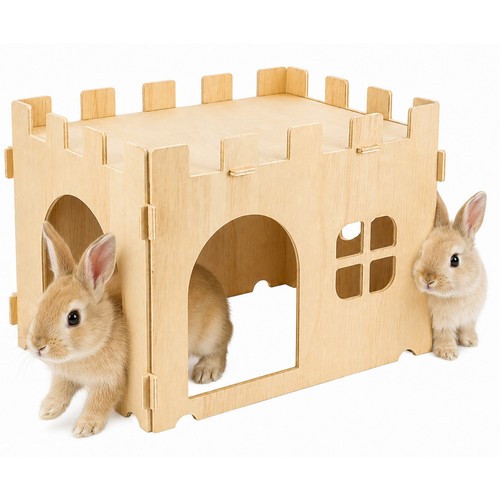 Wooden rabbit house castle - wooden,