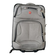 SwissGear Sion Softside Expandable Luggage, Pewter, Carry-On 21 Inch Gray  