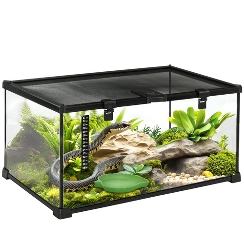 Pawhut glass reptile terrarium - glass,