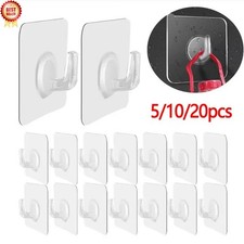10 x Self Adhesive Wall Hooks Heavy Duty Stick On Door Hanger Sticky Home Decor