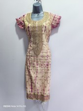 Pink Gold Tie Dye Indian Dress