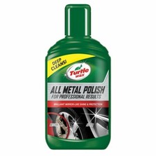 Turtle Wax All Metal Polish Restores Metal Chrome Shine Cars & Motorbikes 300ml