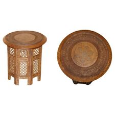 FINE ANTIQUE LIBERTY VICTORIAN CIR 1880 INLAID SYRIAN HAND CARVED FOLDING TABLE