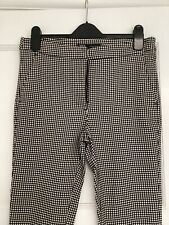 Zara Black White check dogtooth stretch trousers size M