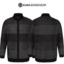 Mens Full Zip Cotton Cardigans Stripe Knitted Jumper for Men, Sizes- 2XL to 8XL