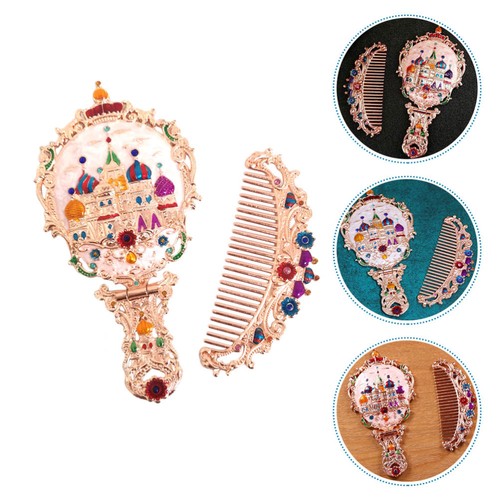Makeup mirror comb set travel - mirror,