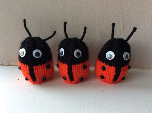 Easter ladybirds knitting - easter,