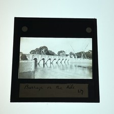 Vintage Antique Magic Lantern Glass Slide Barrage on the Nile Assuit? WW1