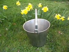 Vintage Stainless Steel Bucket 11" Metal Bucket Pail Planter Trough with holes
