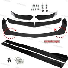 Universal Car Front Bumper Lip Spoiler Diffuser + Side Skirt Splitter UK FAST