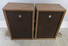 2 X Vintage Sanyo HiFi Stereo Speakers Retro Wooden 1970s Made In Japan 