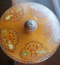 Vintage wooden bowl lid - vintage, •
