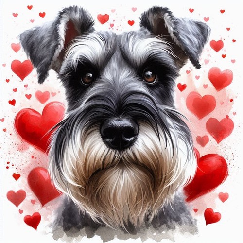 Luxury schnauzer birthday card - schnauzer,