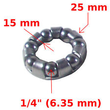 BIKE BALL BEARING CAGED REAR WHEEL HUB 1/4" BEARINGS AXLE RETAINER STEEL MOPED