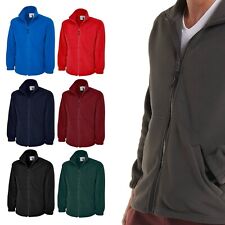 Mens Premium Thick Heavy Micro Fleece Jacket Zip Up - PLAIN ANTI PILL WARM COAT