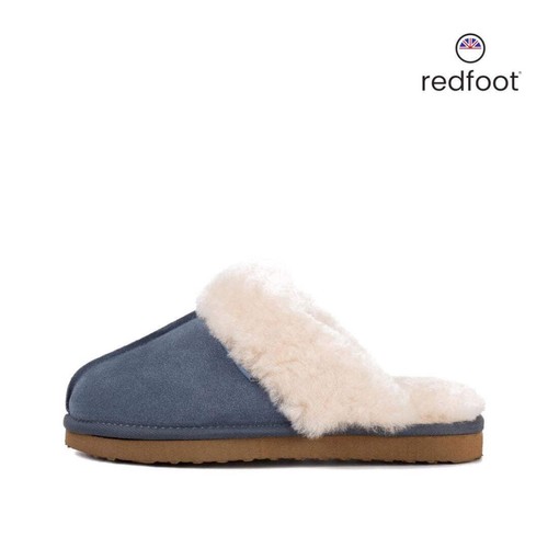 Ann blue sheepskin slipper - blue,