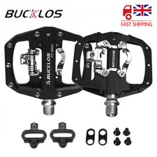 Bucklos Mountain Bike Pedals Lock/Flat Bicycle Pedal for SPD Dual Purpose 9/16"