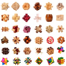 Wooden Kongming Luban Lock Brain Teaser Puzzle Kids Educational Game Toy Gift