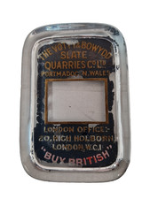 glass advertising paperweight