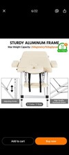 Portable Folding Massage Table White, for Beauty Spa and Tattoo Treatment