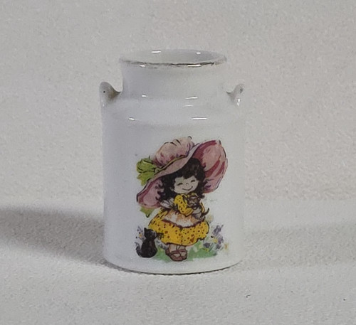 Vtg milk can white - can,