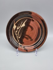 A Vintage Lacock Pottery Plate By Robert & Sheila Fournier, Wax Resist Decor