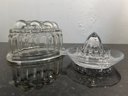 Vintage clear glass jelly - vintage,