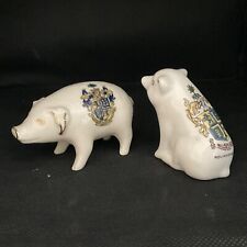 Two Vintage Bournemouth Crested China  pigs