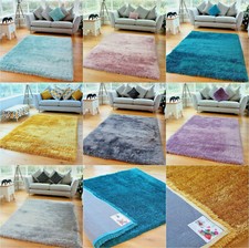 New Soft Living Room Area Mat Silky Soft Shag Pile Modern Mats Runners