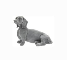 Dachshund Grey Ornament Figure Statue Flocked effect Beautiful Gift Christmas *s