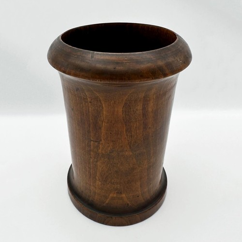 Antique treen wooden pot 12cm - treen,