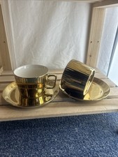 Pair Of Gold Plated Porcelain