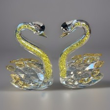 Pair Of New In Box Glass Swans