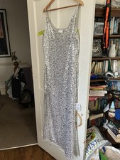 ASOS EDITION Silver Curve sequin cami midi dress silver   