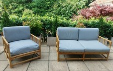 Mid Century French Bamboo Sofa