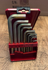 Snap On 11pc Gold Metric L-Shaped Hex Alan Key Set 2mm-12mm In Metal Box