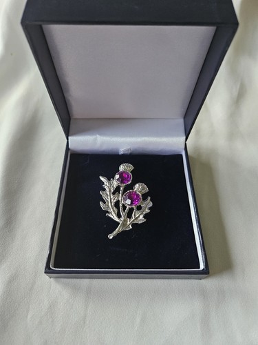 Scottish thistle brooch purple - scottish,