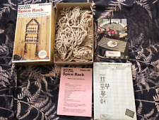 vintage boxed 1970's Atlascraft~ Spice Rack macrame making kit (started already)