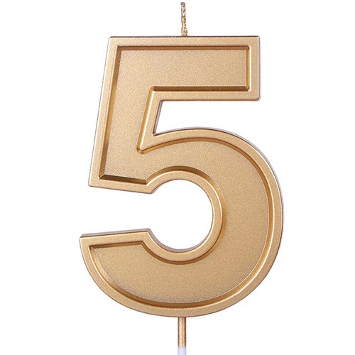 Gold birthday number candle - birthday,