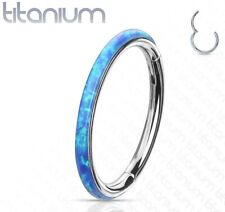 SOLID IMPLANT 23 GRADE TITANIUM - Opal Clicker Segment Ring Bar Earring Hoop