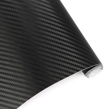 3D Carbon Fiber Black Vinyl Car Wrap Film Sticker Decal Air Bubble Free 