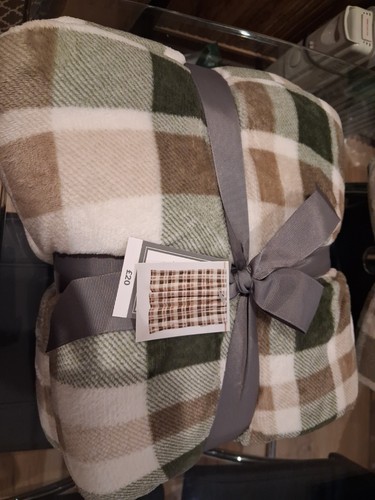 Dunelm printed check fleece - printed,