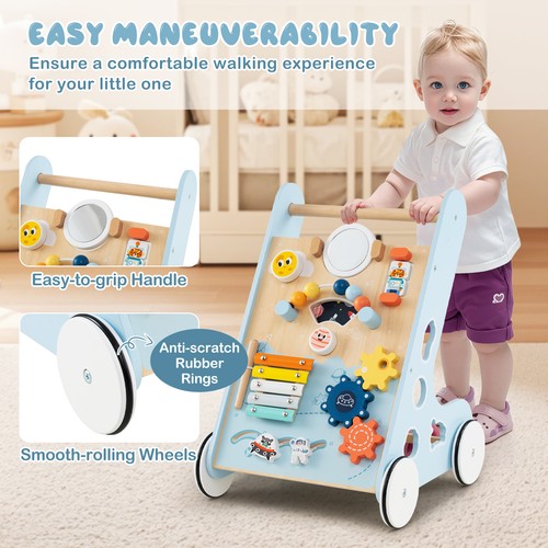 Wooden baby walker push - &, pull