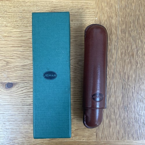 Jemar brown leather cigar case - cigar,