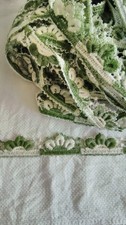 17mts of VINTAGE thick green/white macrame lace 30mm  C761