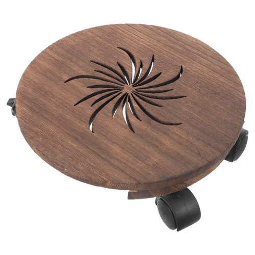 Wooden rolling plant stand - rolling,