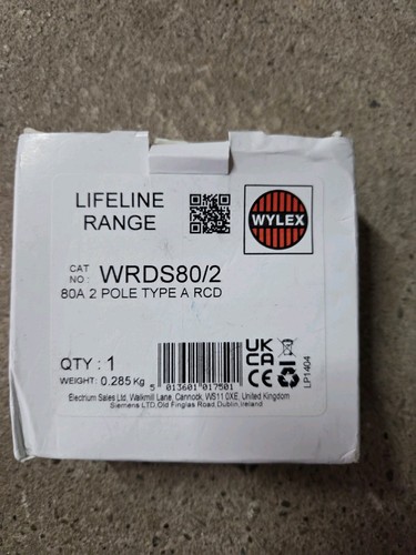 Wylex 80a 30ma type rcd - 80a,